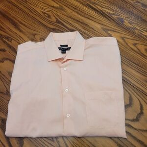 Pronto Uomo Peachy Pink  Button-Up Dress Shirt Non Iron 17.5/32/33